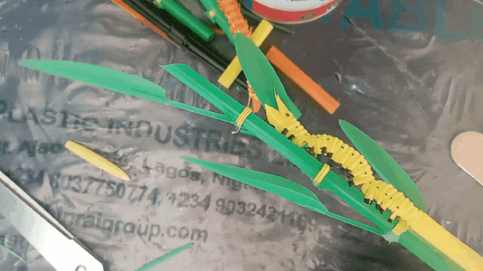 Bamboo-Crawling Caterpillar From Drinking Straws