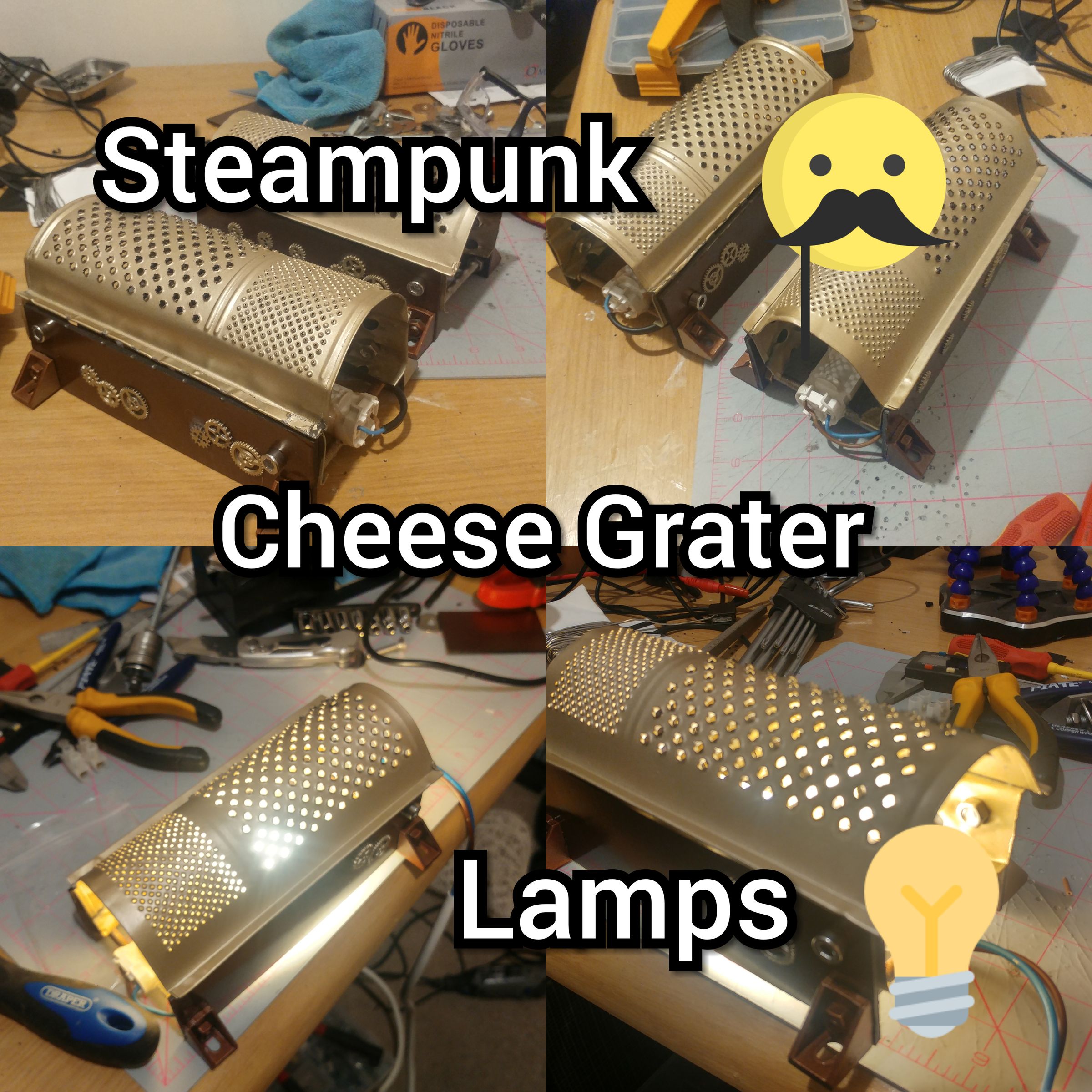 Steampunk Cheese Grater Lights 6 Steps Instructables