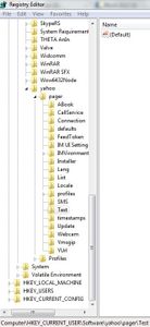 Go to "HKEY_CURRENT_USER/Software/yahoopager/test"