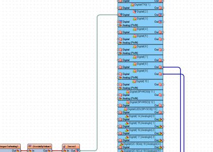In Visuino Connect Components
