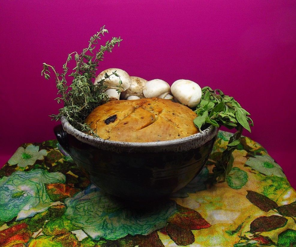 Spring Herbal Bread - in a Pot - Very Aromatic and Healthty
