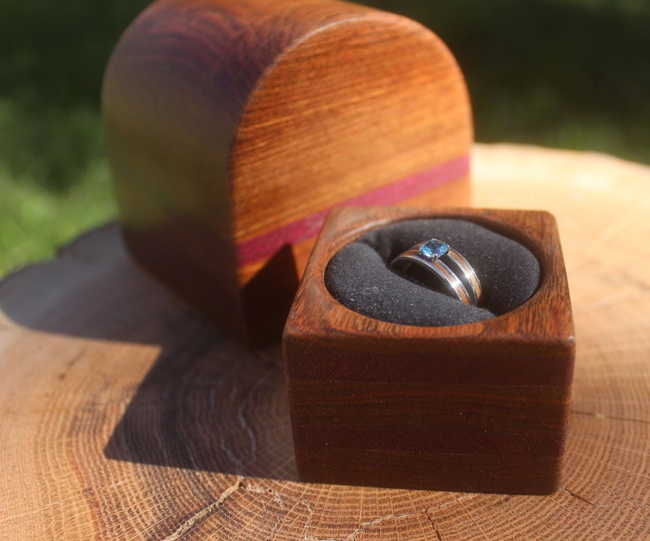Treasure Chest Shaped "Bandsaw Box" Engagement Ring Box