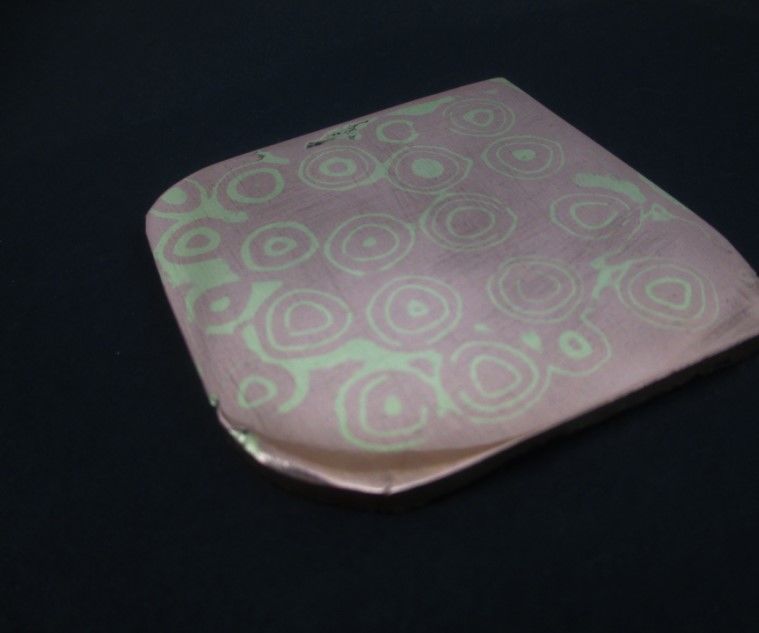 Copper and Brass Raindrop Mokume Gane