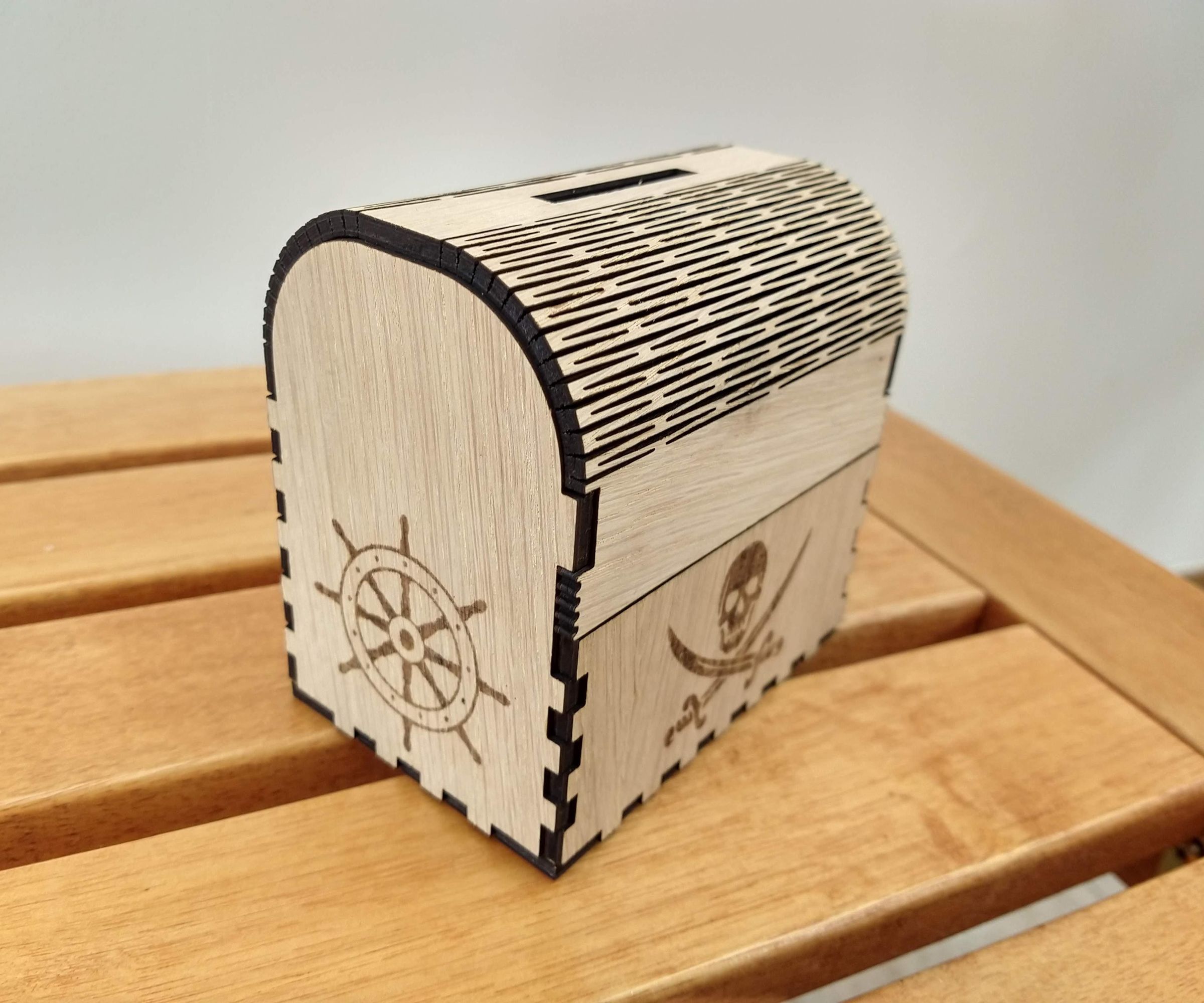 Laser Cut Treasure Chest Money Box