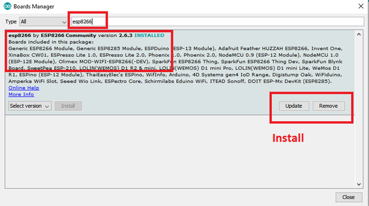 Adding Esp8266 Support to Arduino IDE