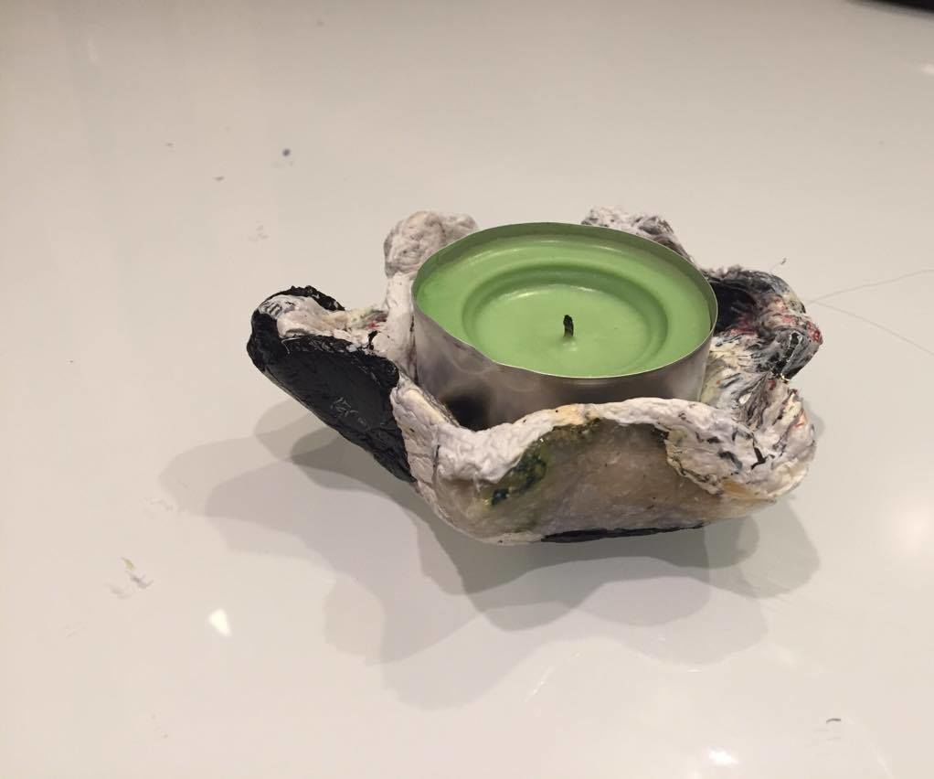 Melt Plastic Bags Into Tea Light Candle Holder 