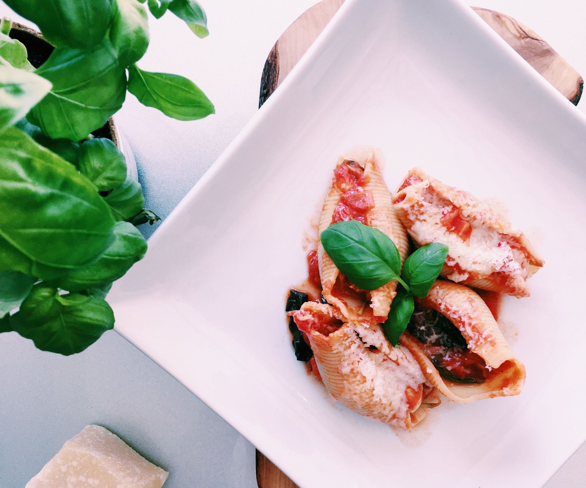 RECIPE | BAKED TOMATO MOZZARELLA CONCHIGLIONI