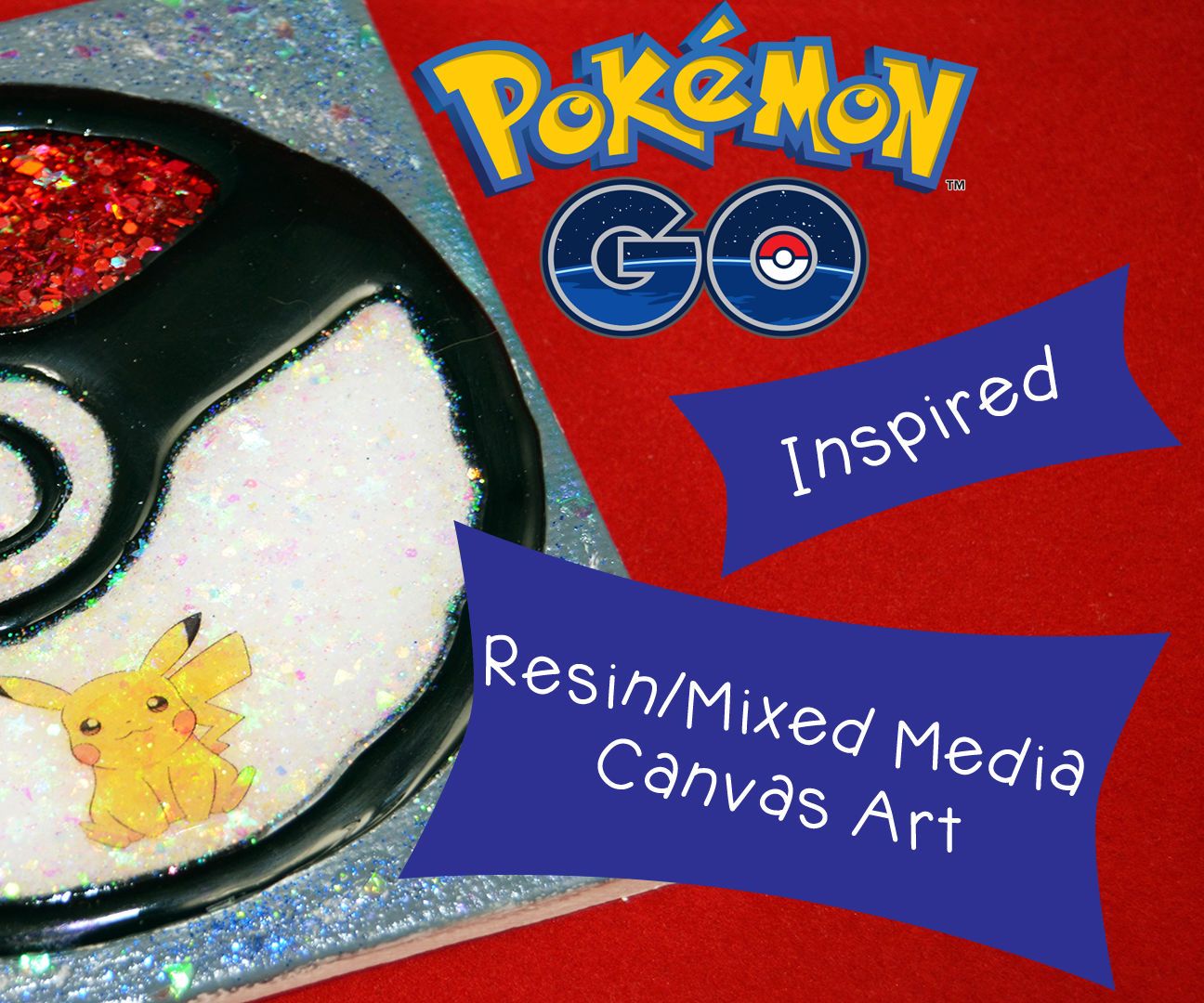 Pokeball Resin Canvas Art 