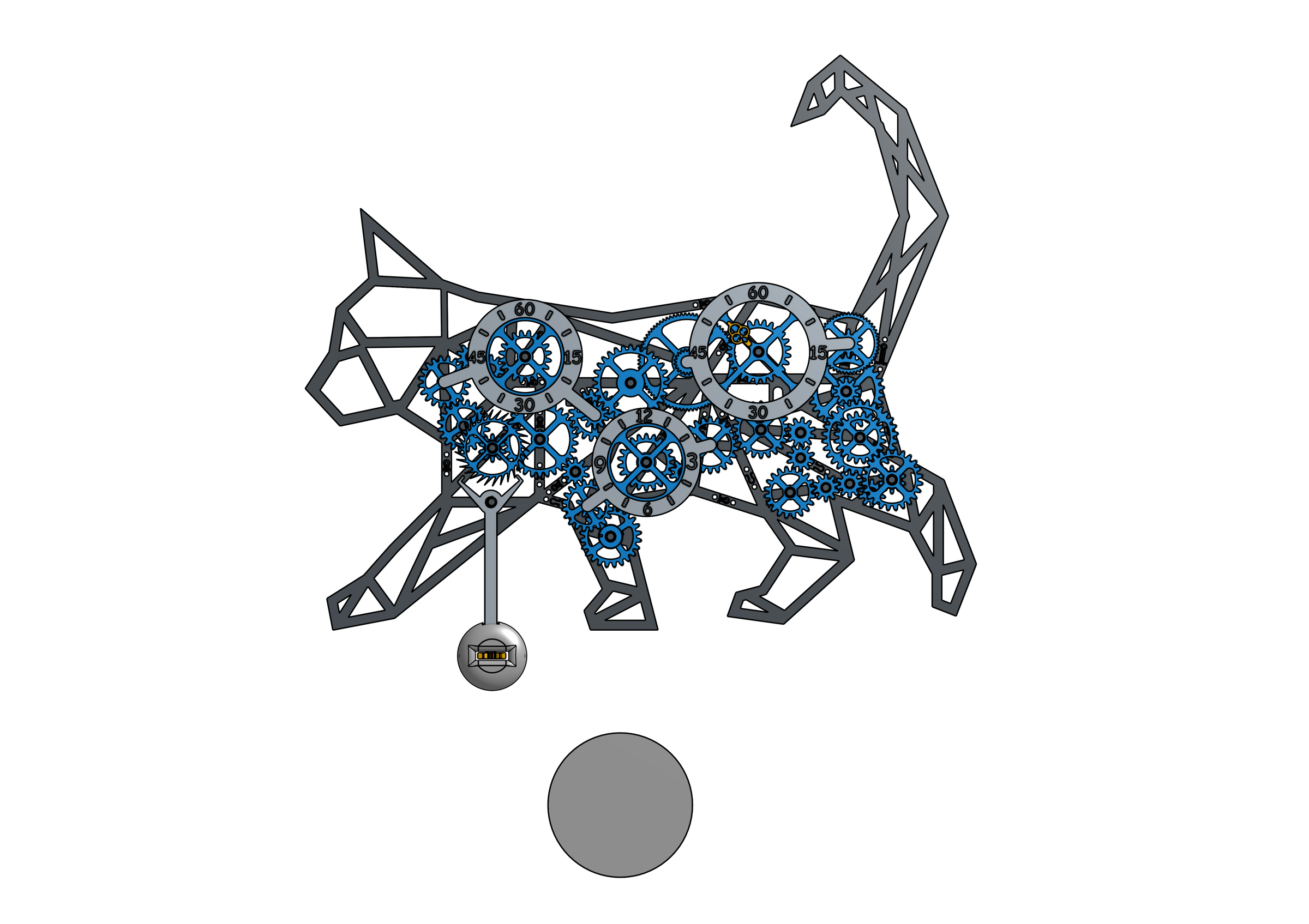 DIY 3D Printed Mechanical Cat Clock 26 Steps Instructables