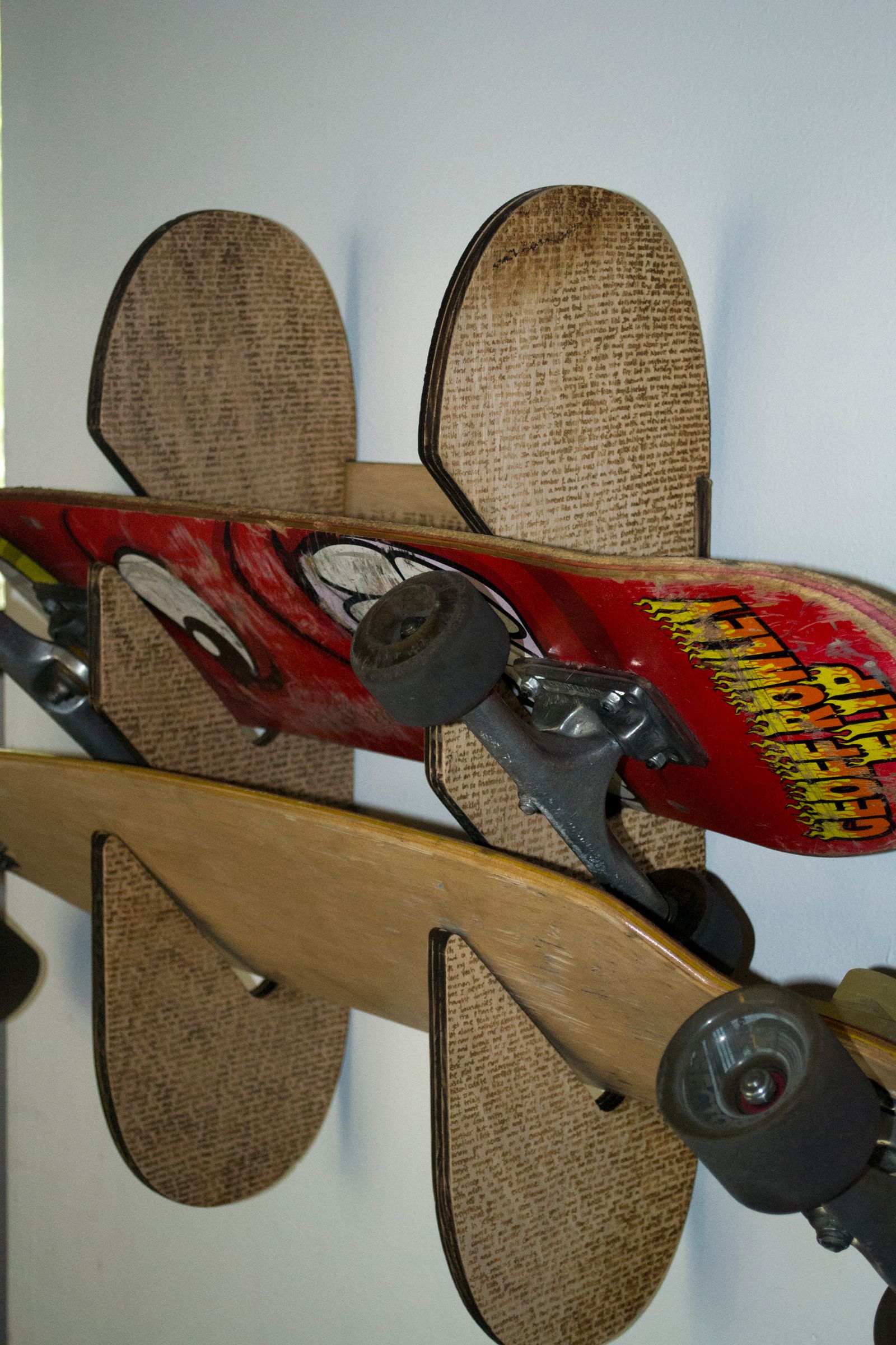 Laser Cut/Engraved Skateboard Rack