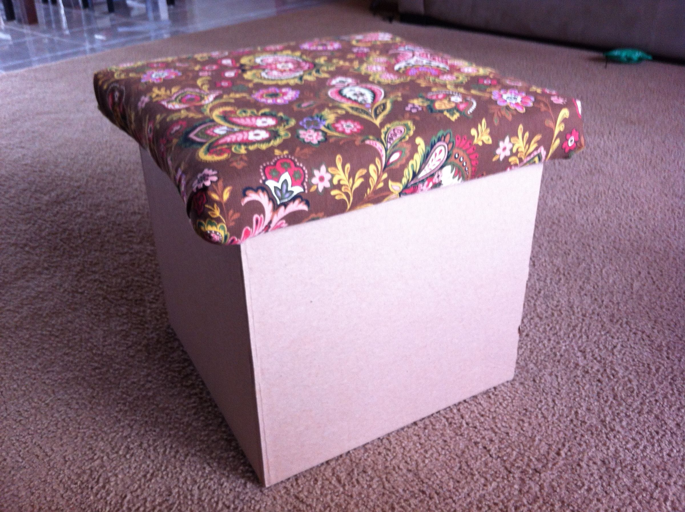 Cardboard Storage Cube Ottoman 5 Steps (with Pictures) Instructables