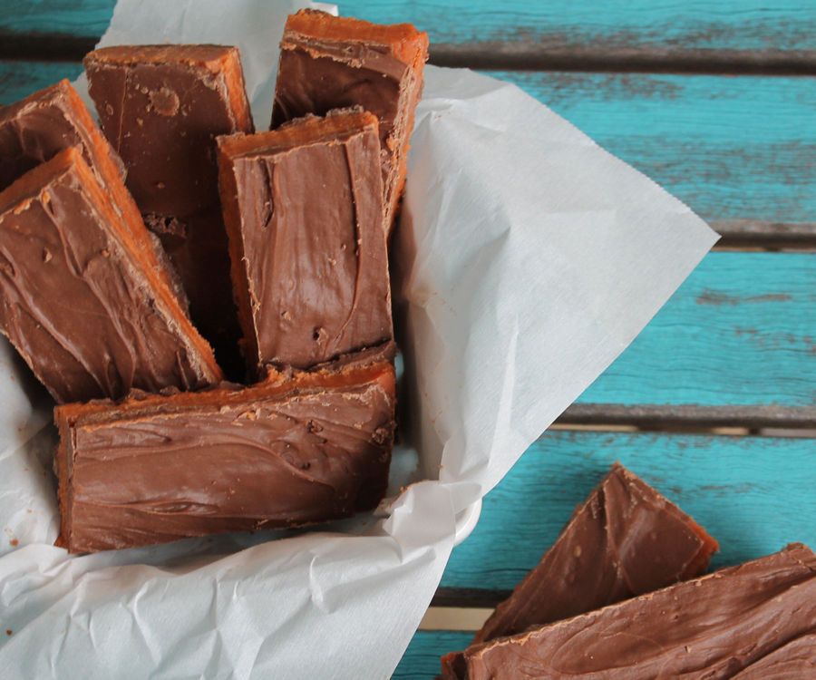 Homemade Butterfingers Made With CANDY CORNS!