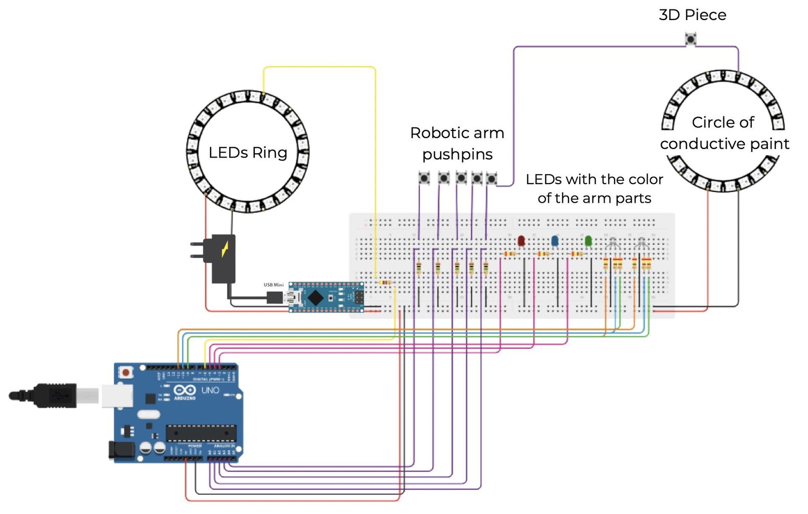 Robotic Arm Controller From Homemade Conductive Paint : 10 Steps (with ... Circuit Diagram