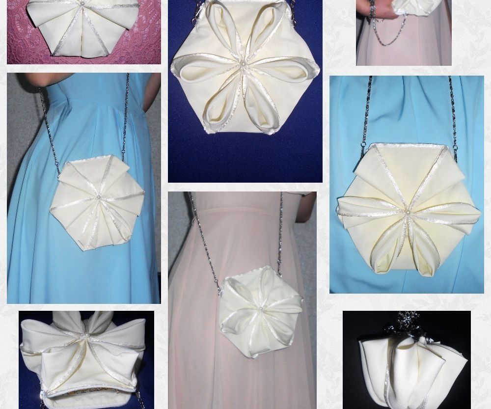 Convertible Fabric Purse / Shoulder Bag / Wristlet / Pouch / Minaudière