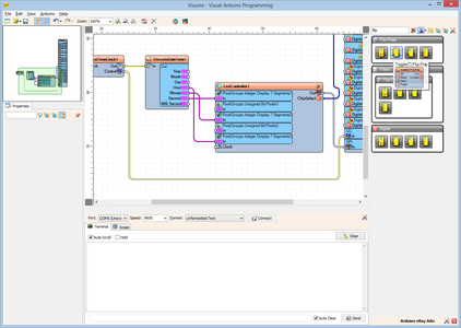 In Visuino: Add and Connect T Flip Flop Component