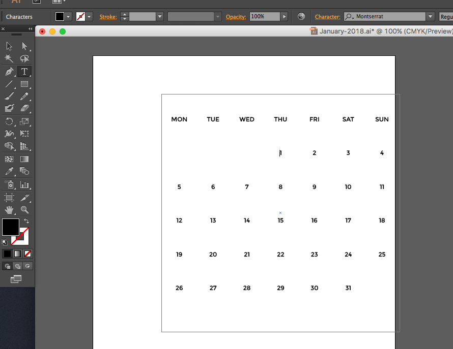 Create a Printable Calendar on Illustrator : 15 Steps (with Pictures) -  Instructables