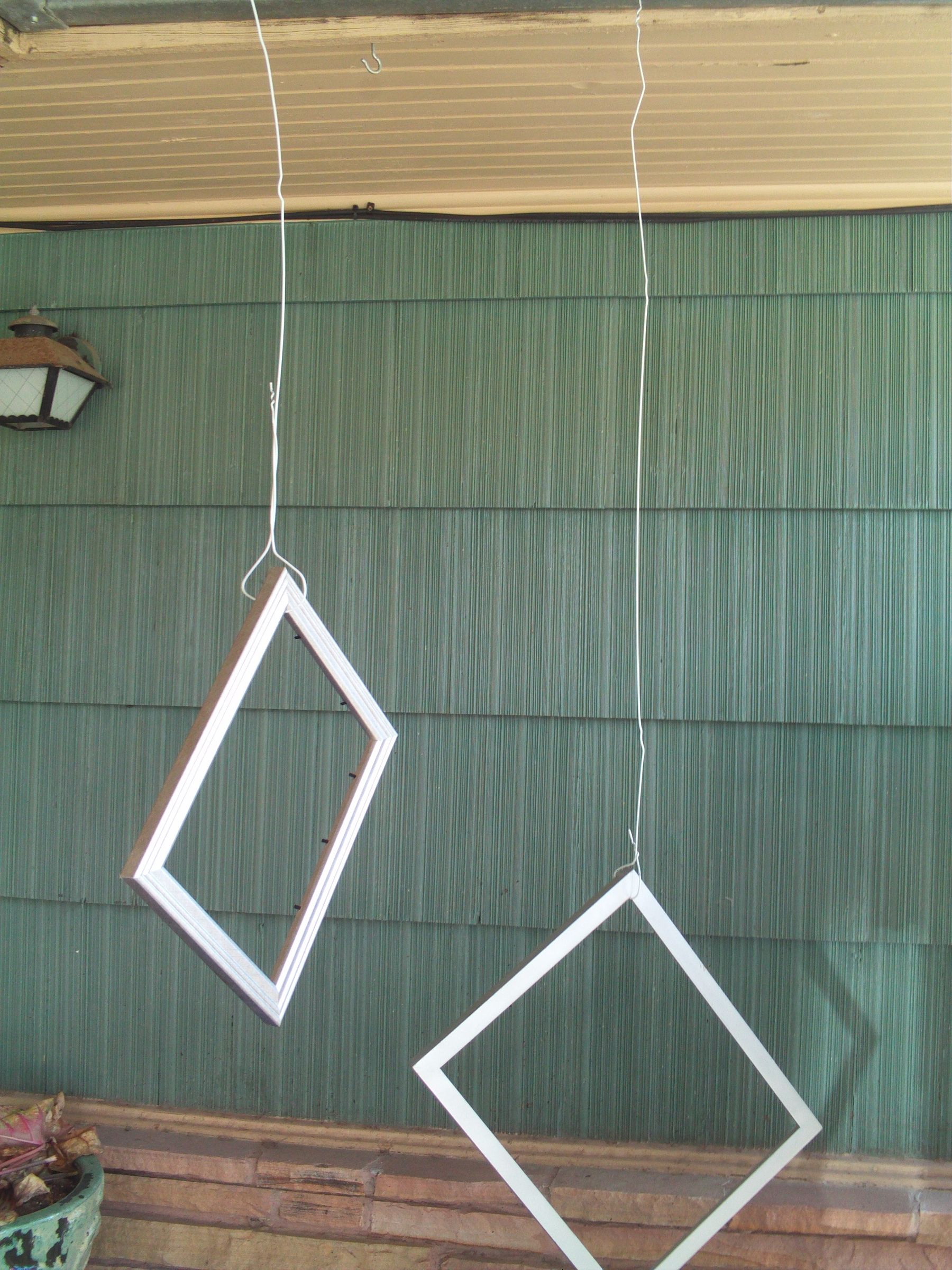 Repaint Old Picture Frames With Wire Clothes Hangers