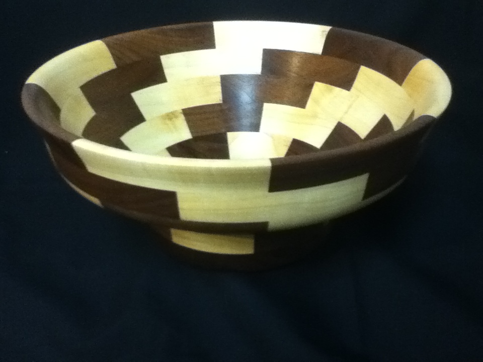 Segmented Salad Bowl Maple and Walnut