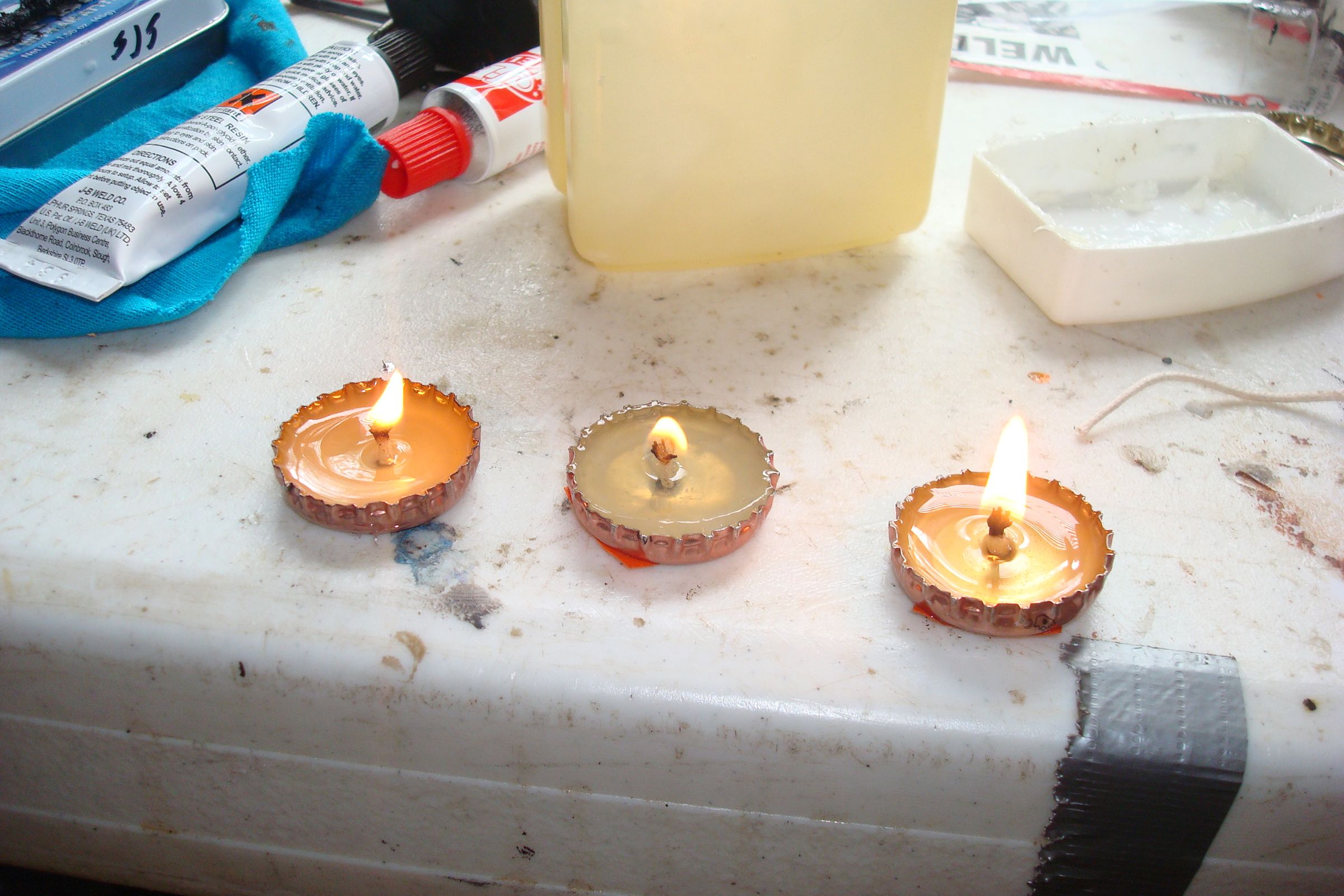 Tiny Bottlecap Candles