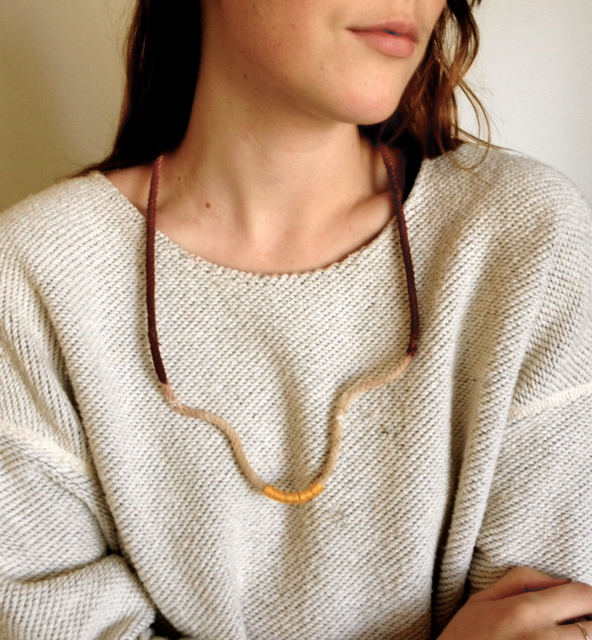 Dip Dye Waxed Thread Necklace