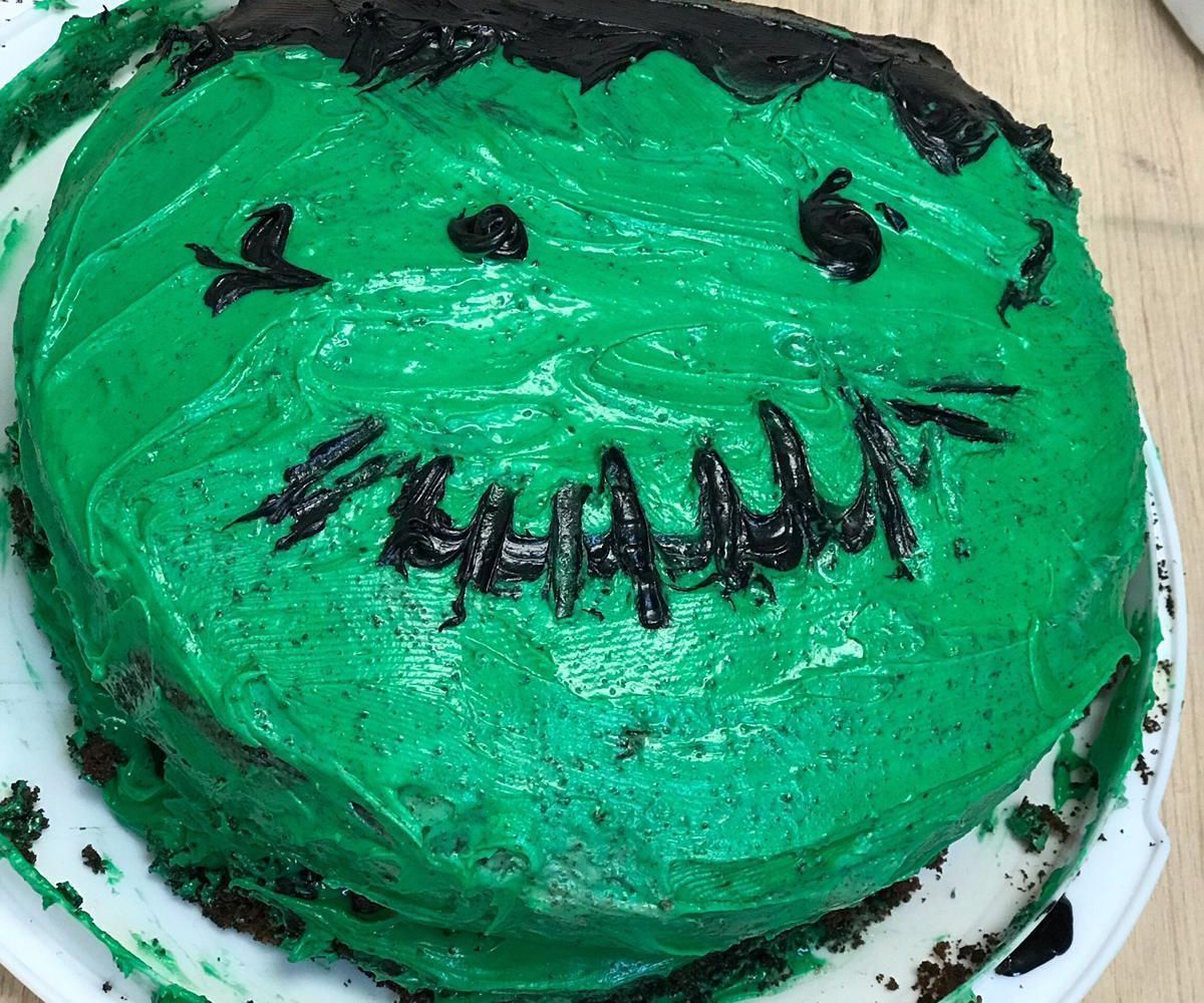 Frankenstein Halloween Cake
