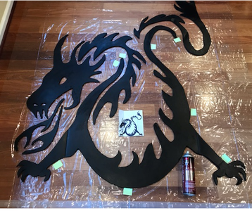 Glue Dragon Onto Clear Sheeting