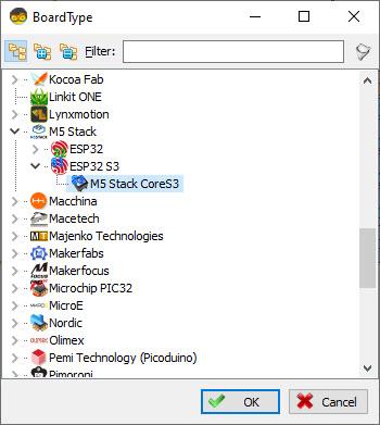Start Visuino, and Select the M5 Stack CoreS3 Board Type