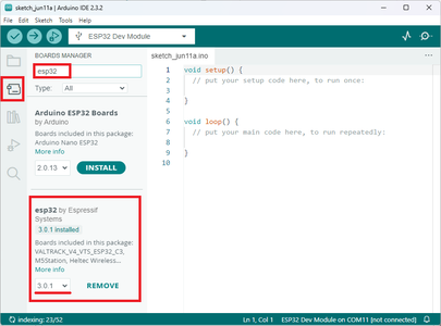 Installing ESP32 Board in Arduino IDE 2