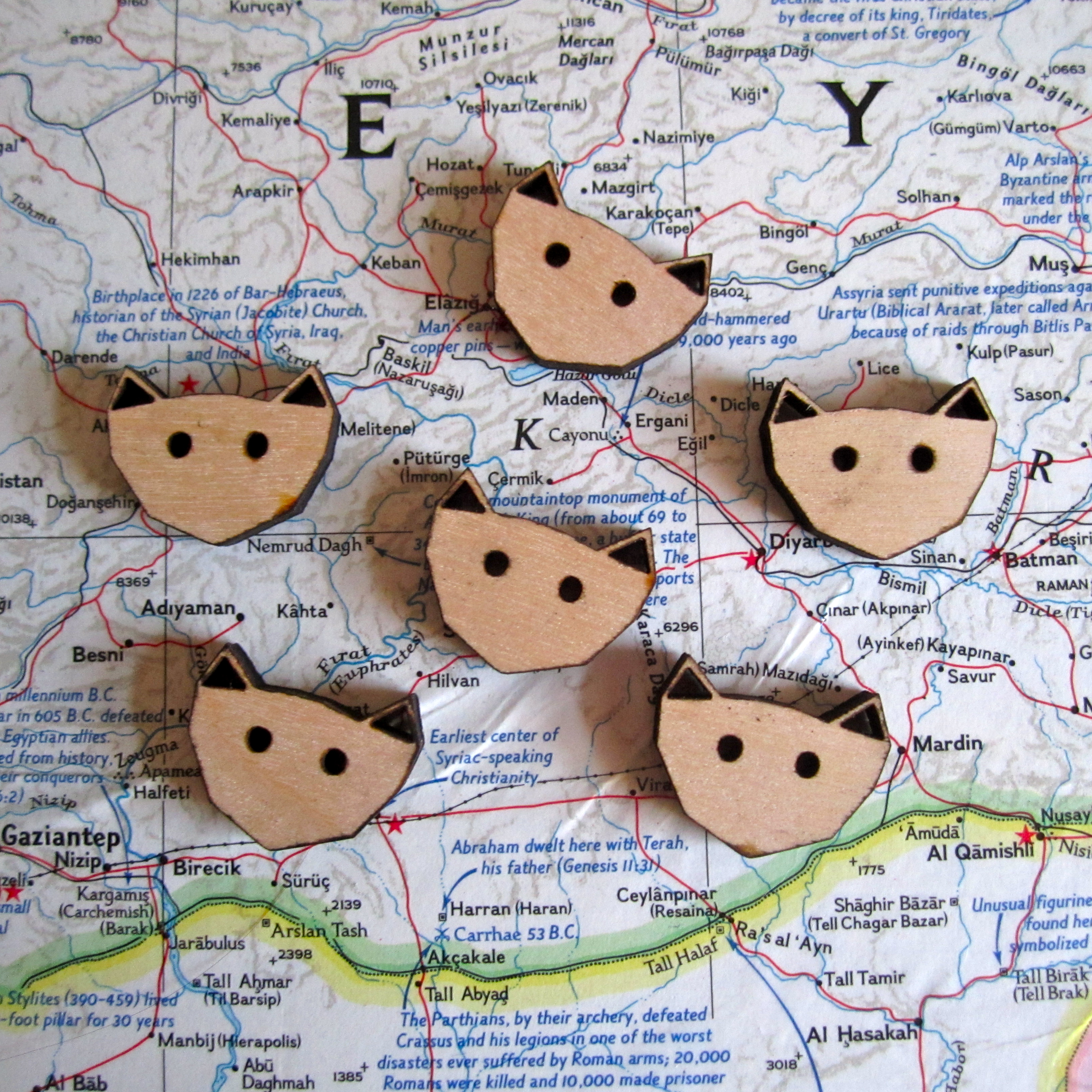 Laser Cut Cat Buttons