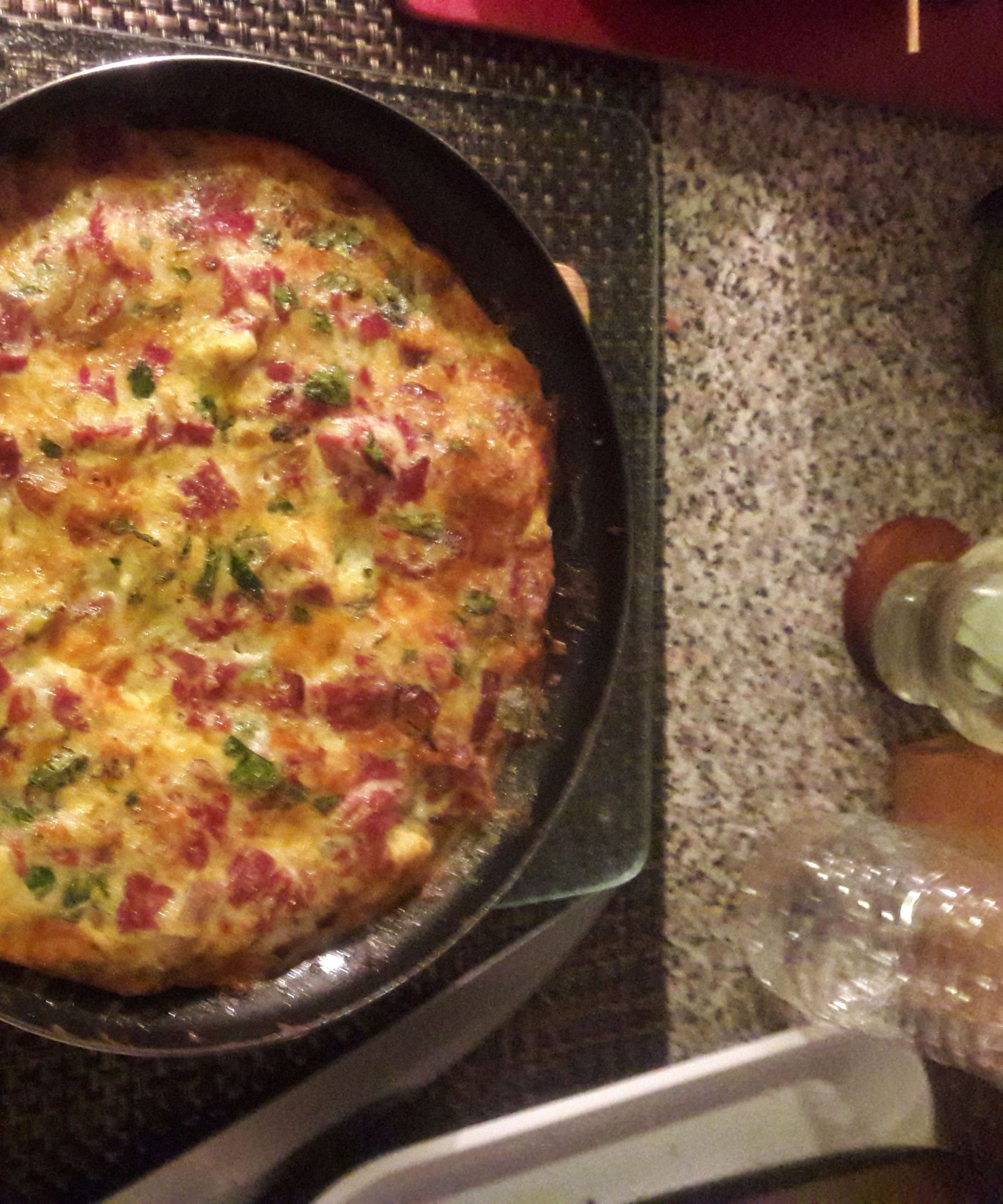 PASTRAMI, SWISS CHEESE & ONION FRITTATA
