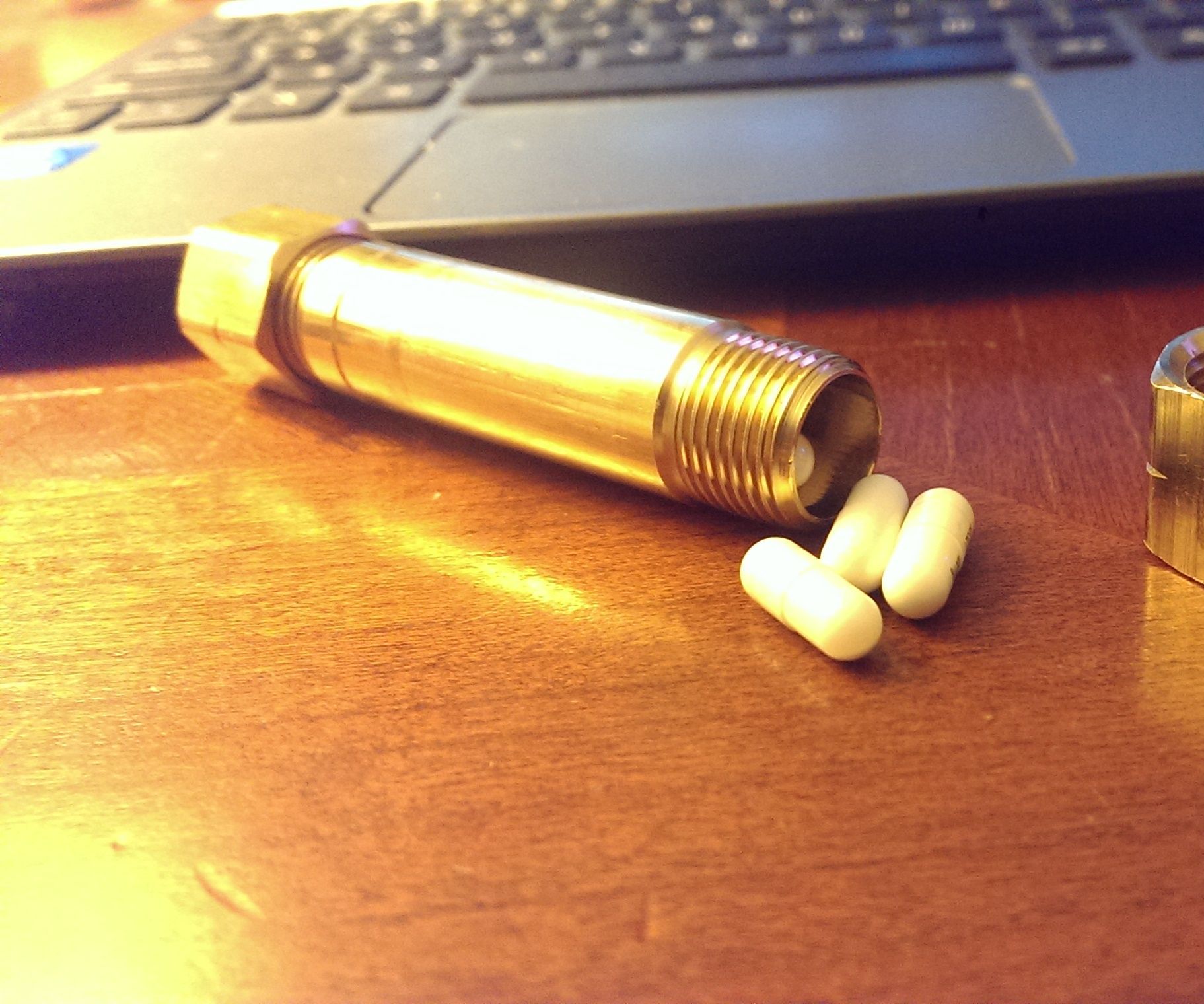Manly Brass Pill Case