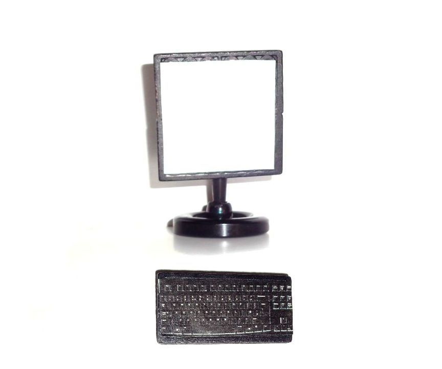 Miniature Computer and Keyboard for Dolls