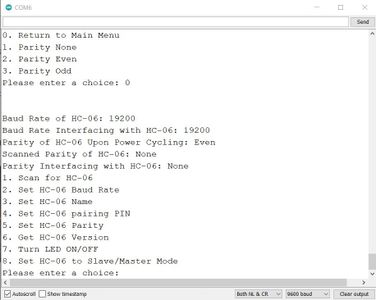 Choice #5: Set HC-06 Parity