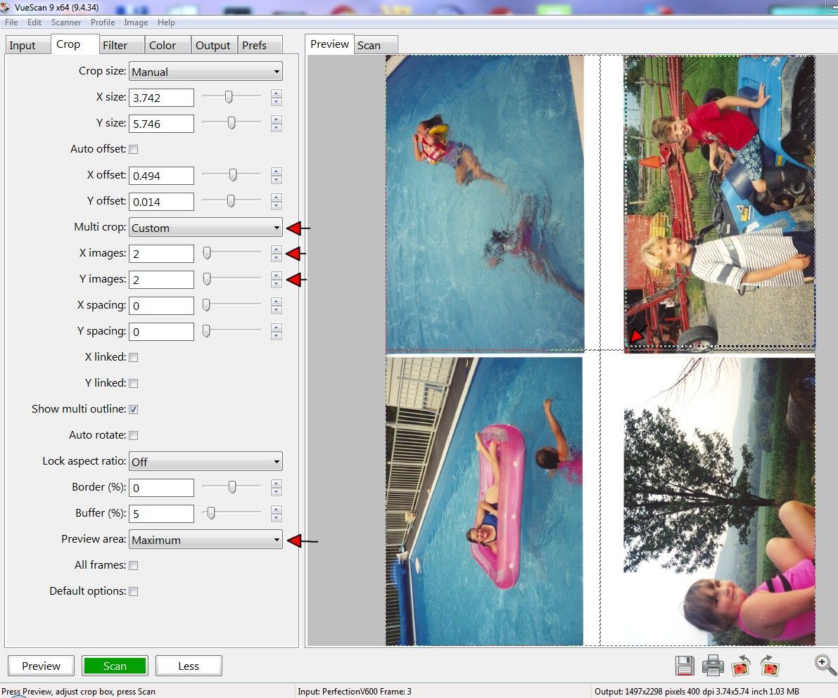How to Scan Four Photos at Once