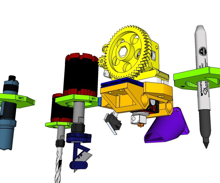 Multi 3d printer head carriage