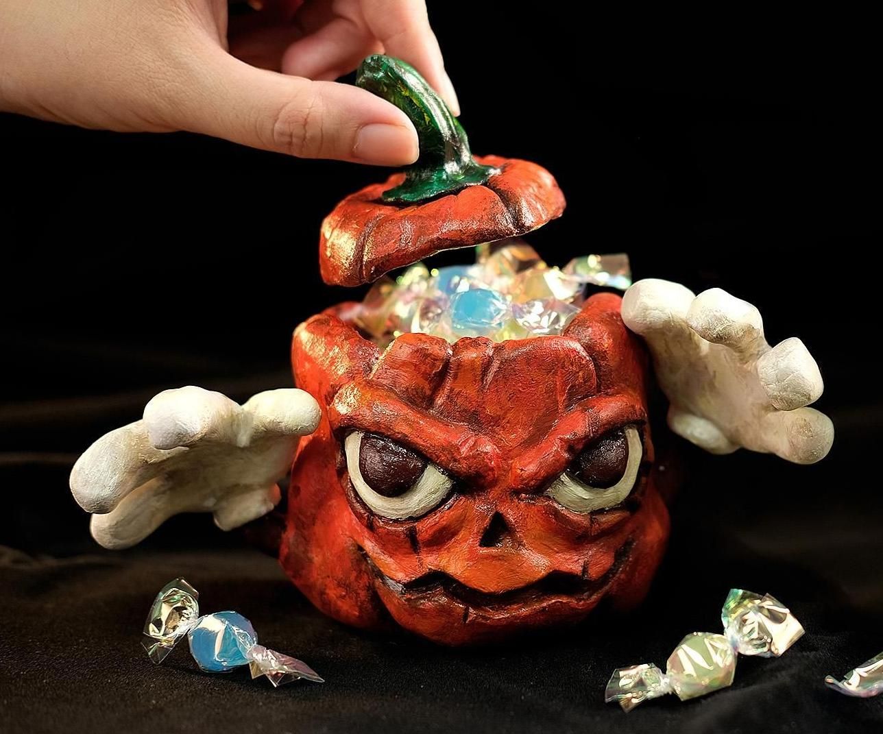 Not Just a Halloween Pumpkin… It's a Clay Candy Holder!