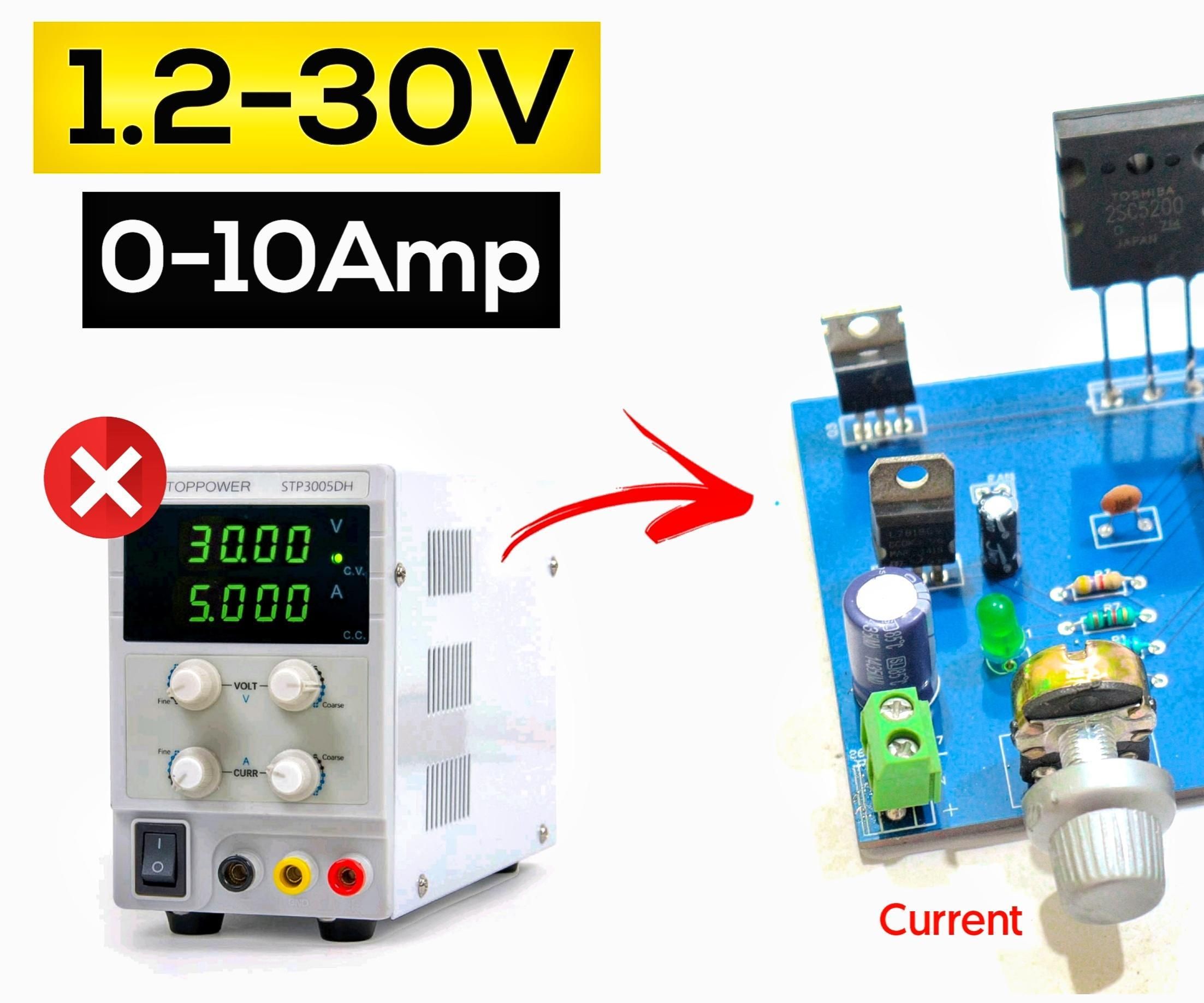 DIY Lab Bench Power Supply Variable Power Supply Adjustable Voltage and Current 