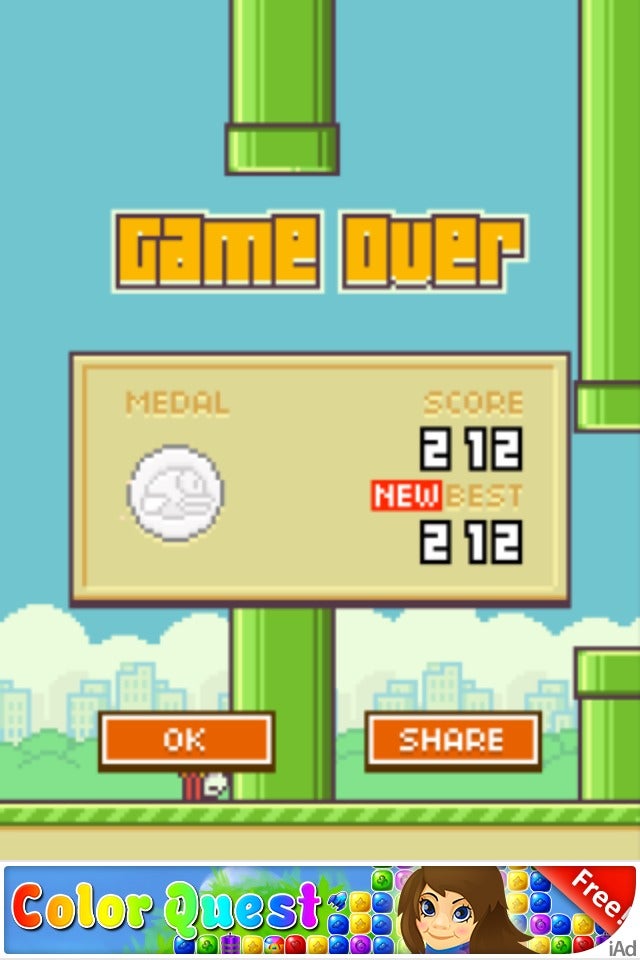 What Is The Highest Score In Flappy Bird Flappy Bird High Score Screenshot 500