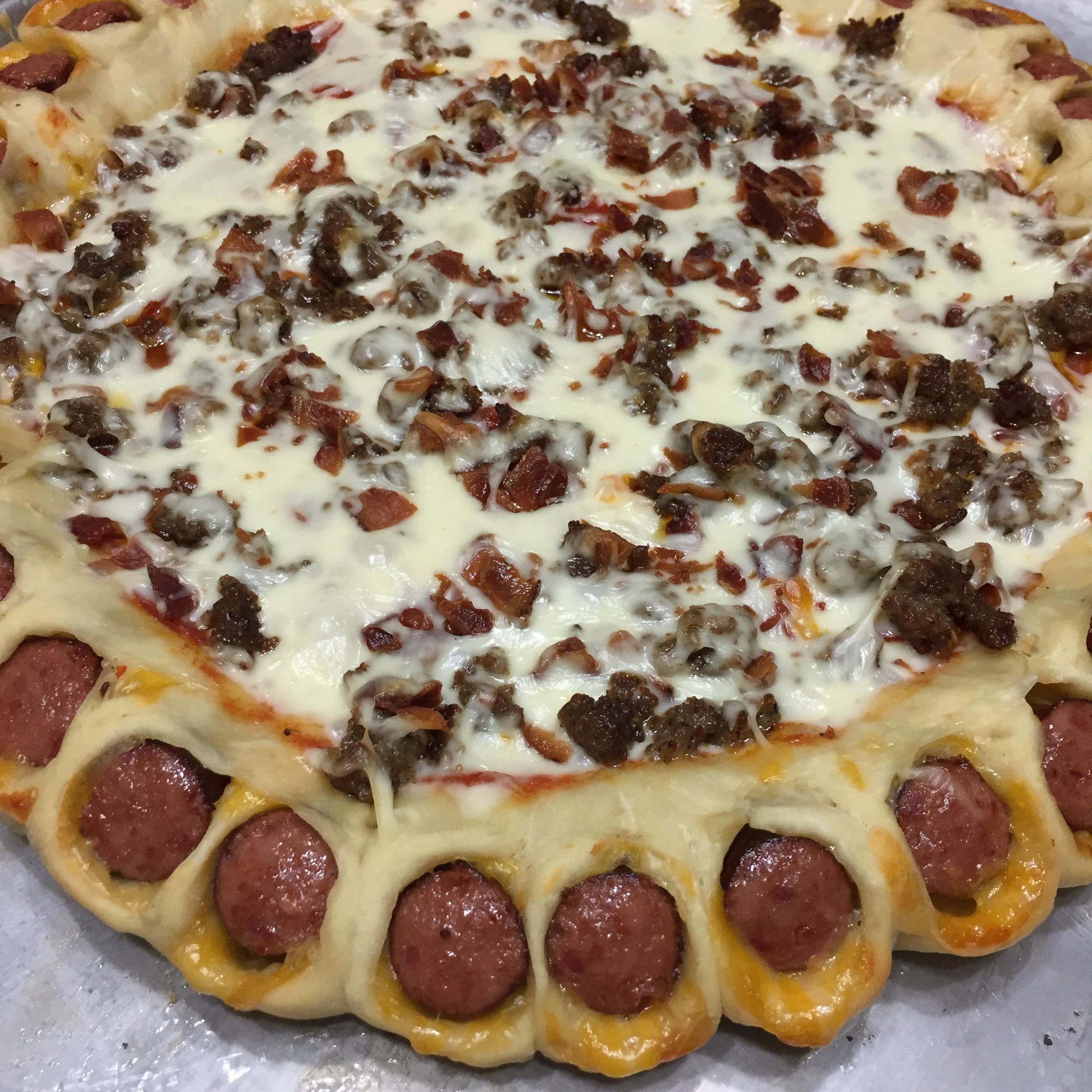 Hot Link Crust Meatlover's Pizza : 4 Steps (with Pictures