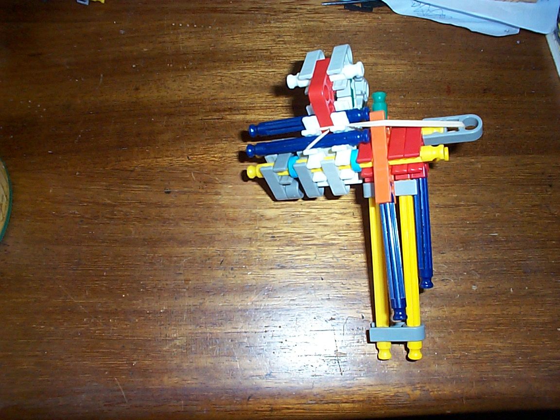 Small Easy Knex Gun With Magazine for 8-12 BB Balls, Can Also Shoot Paper or Pencils