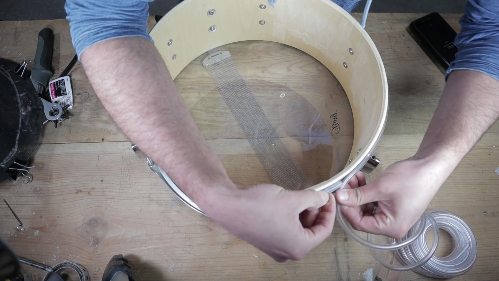 Drum Conversion Acoustic to Electric With DIY Heads and Triggers 6