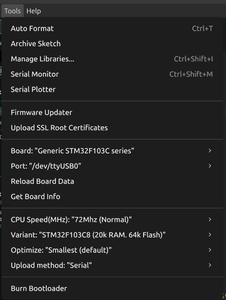 Flashing the Code to STM32