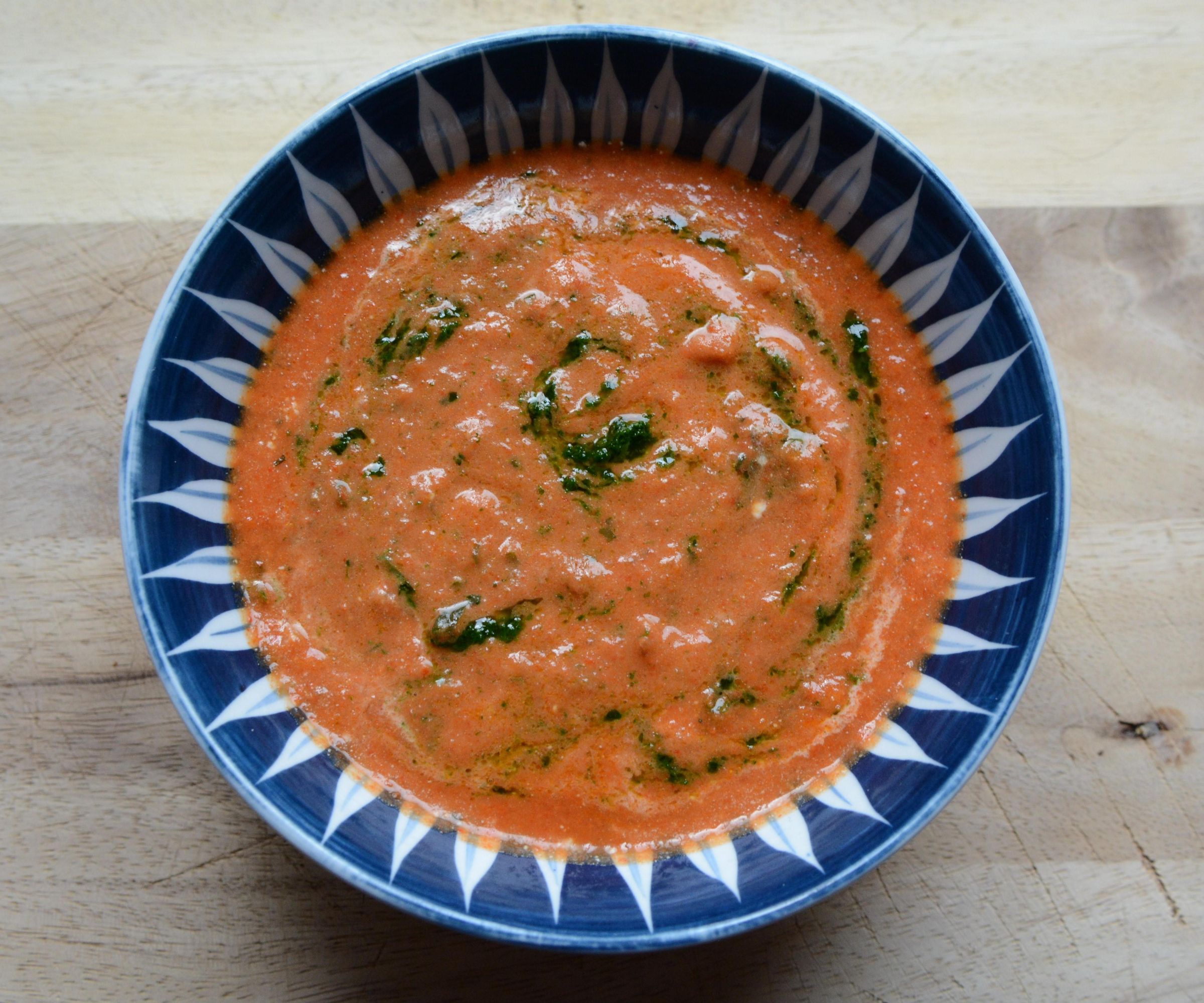 Roasted (But Not Cooked) Pepper and Tomato Soup 