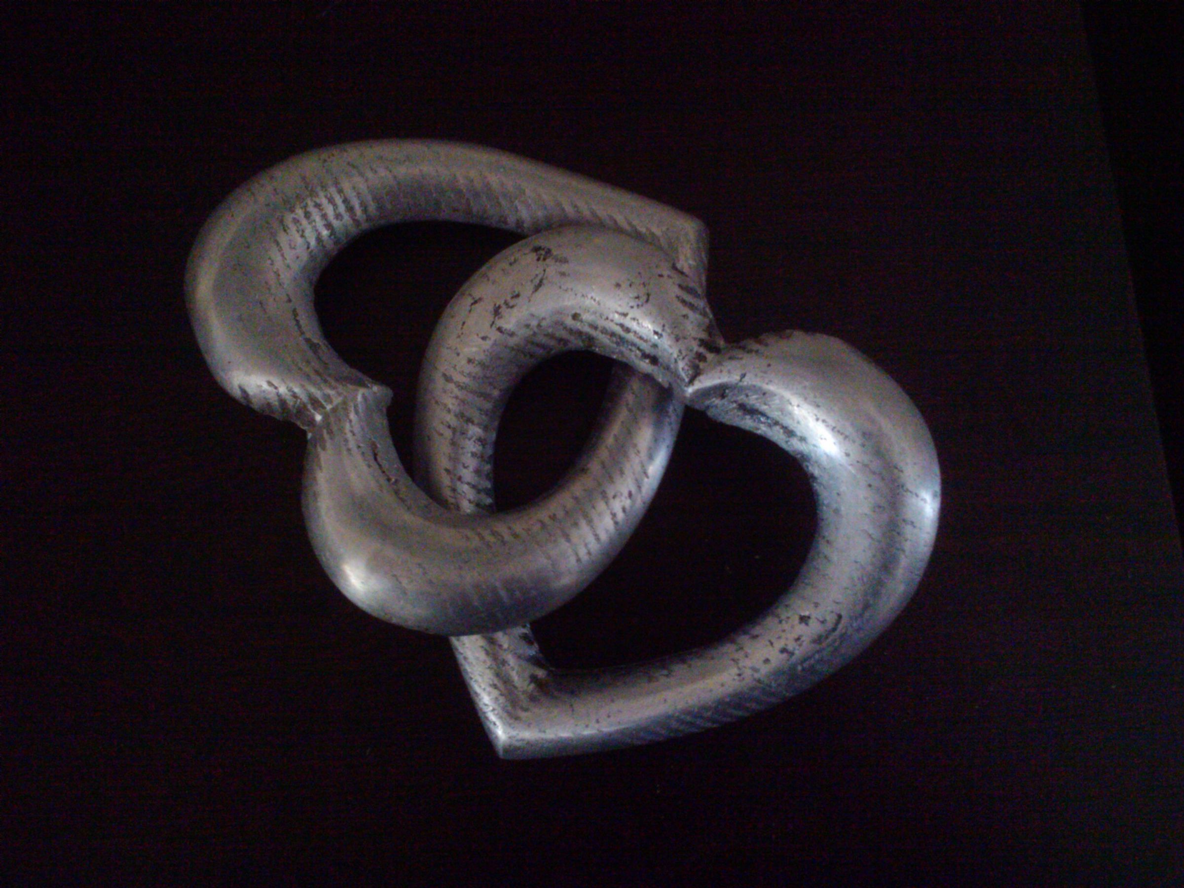 Entwined Hearts Cast in Aluminum