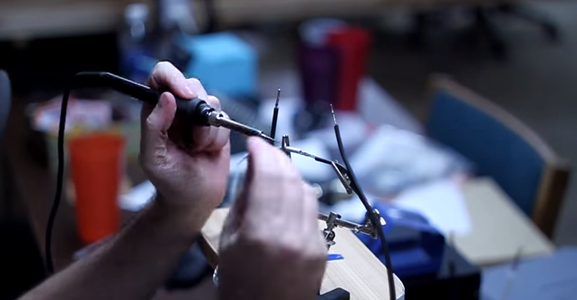 Solder the Power Wires to the Light Bulb Fixture