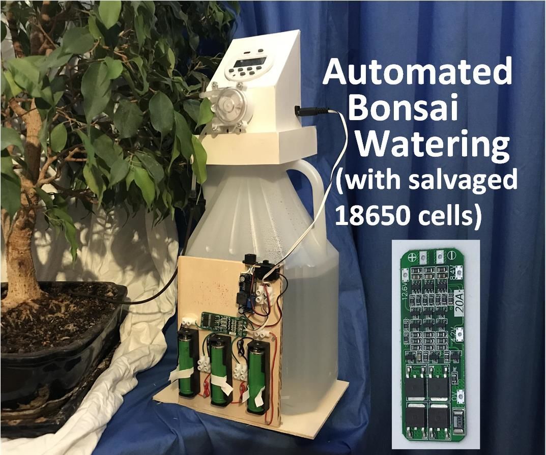 Automated Bonsai Watering With Salvaged 18650 Cells