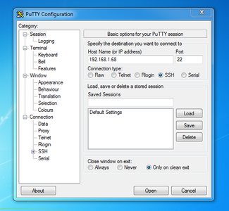 Using Putty SSH
