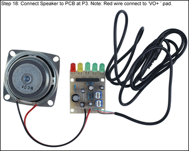 Connect Speaker to PCB at P3.