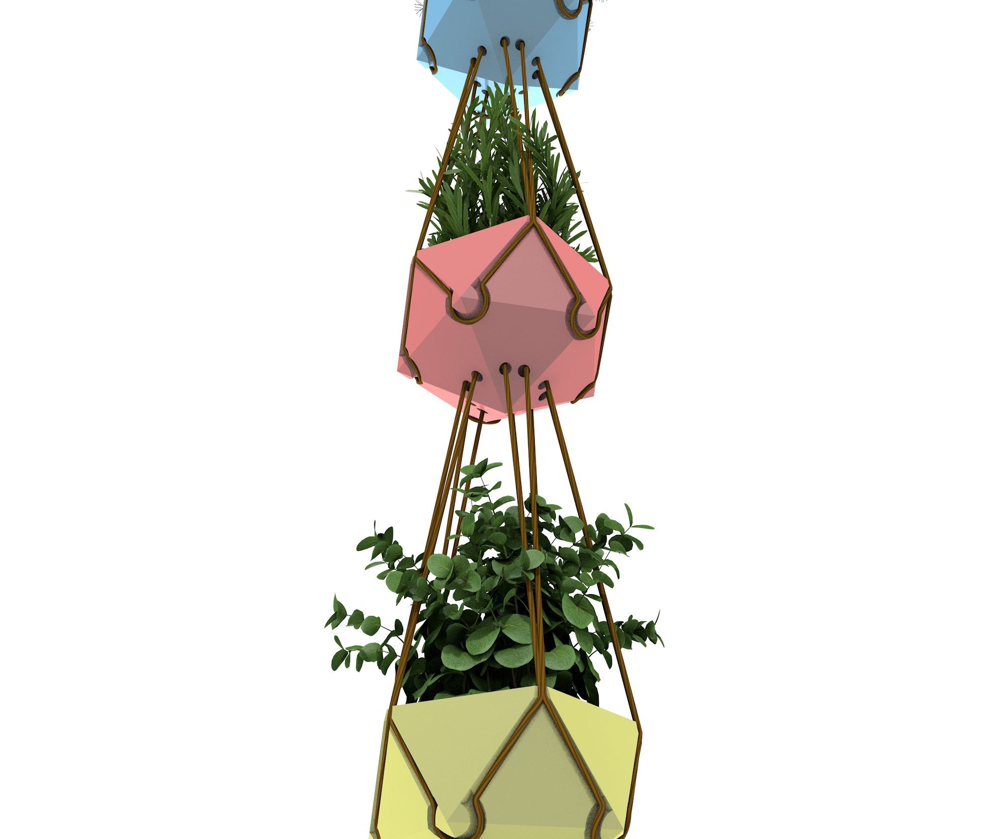 Stackable Hanging Planter, 3D Printed