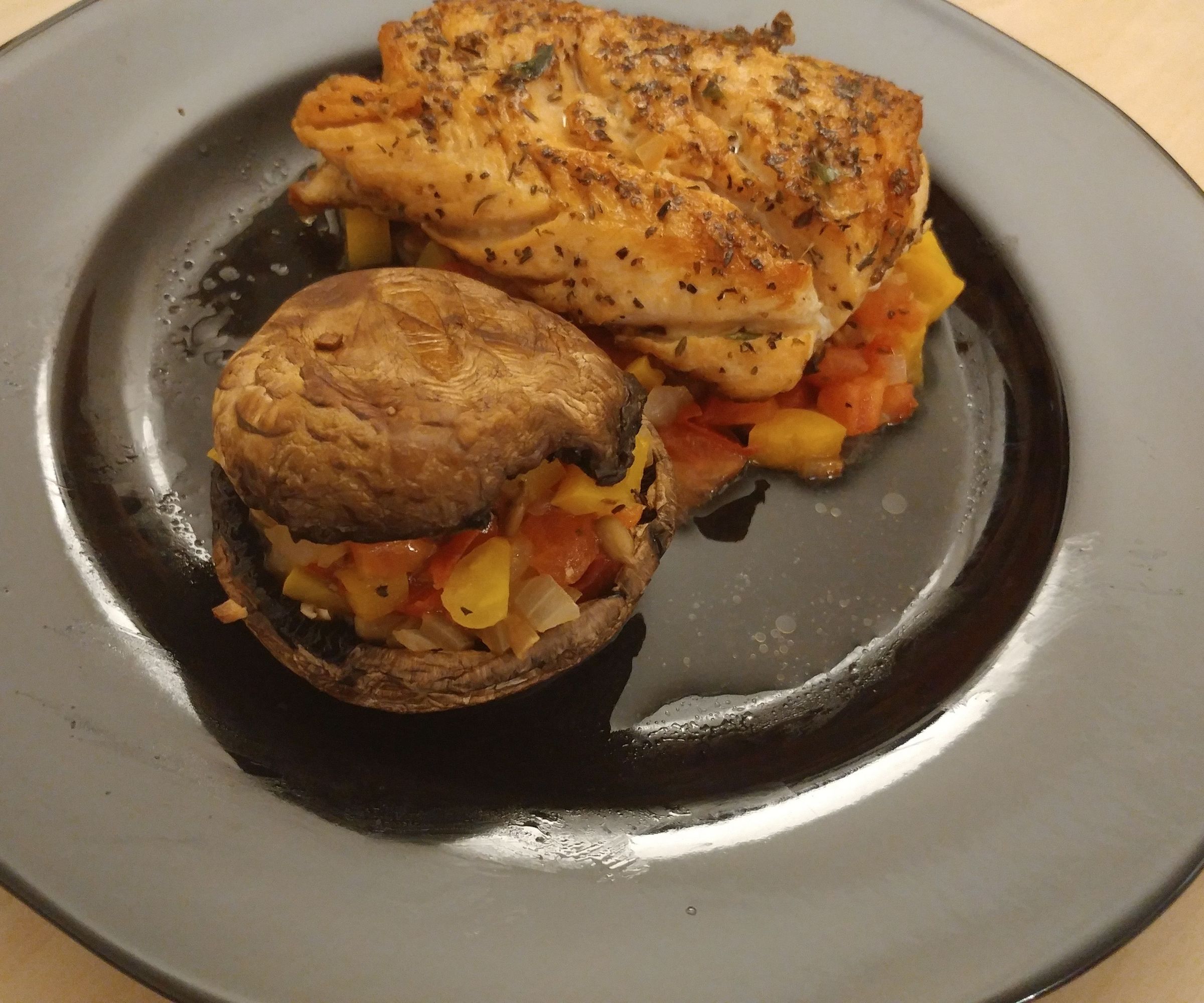 Portobello and Improvised Salsa Burger